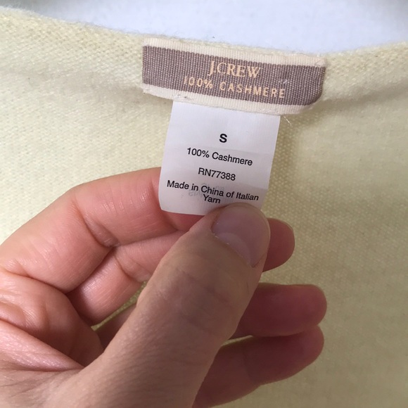 JCrew yellow scoop neck cashmere sweater S - Picture 2 of 5